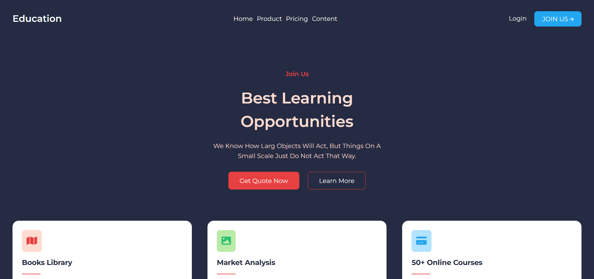landing page